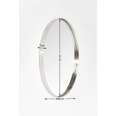 Mirror Curve Round Stainless Steel Ayna 100 cm