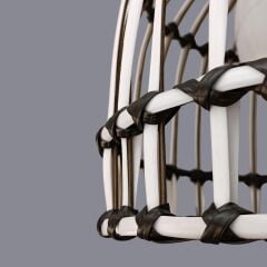 Martin Siyah Beyaz Rattan Sarkıt Avize