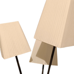 3 Başlıklı Tripod Lambader Siyah Gold Metal Gövde