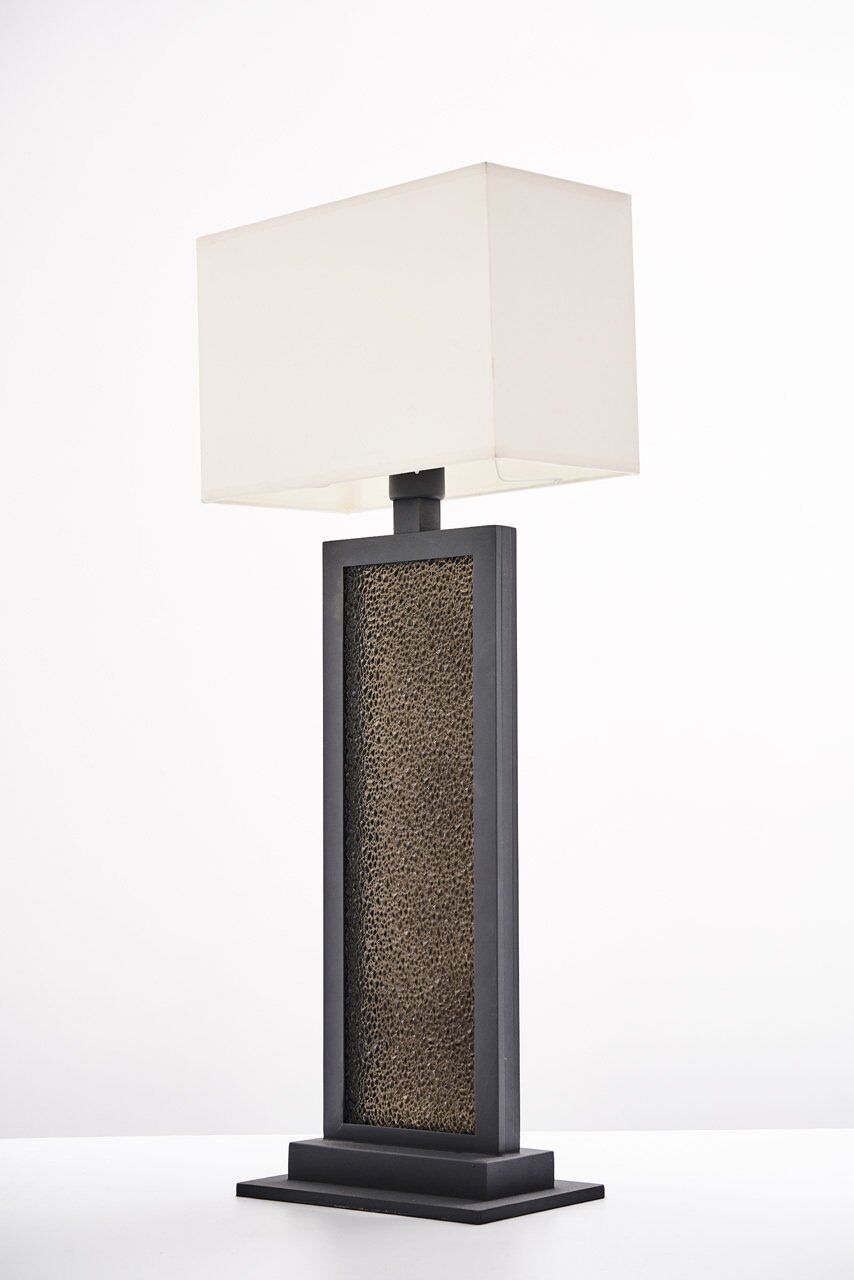 Antrasit Metal Şapkalı Abajur Beyaz