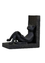 Kitap Okuyan Kedi Kitap Tutucu Biblo Siyah (2 Adet)