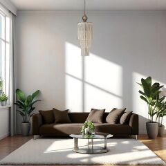 Lece 3 Kat Krem Püskül Sarkıt Avize