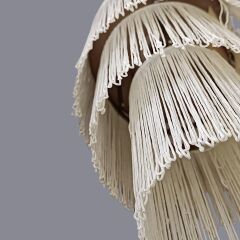 Lece 3 Kat Krem Püskül Sarkıt Avize