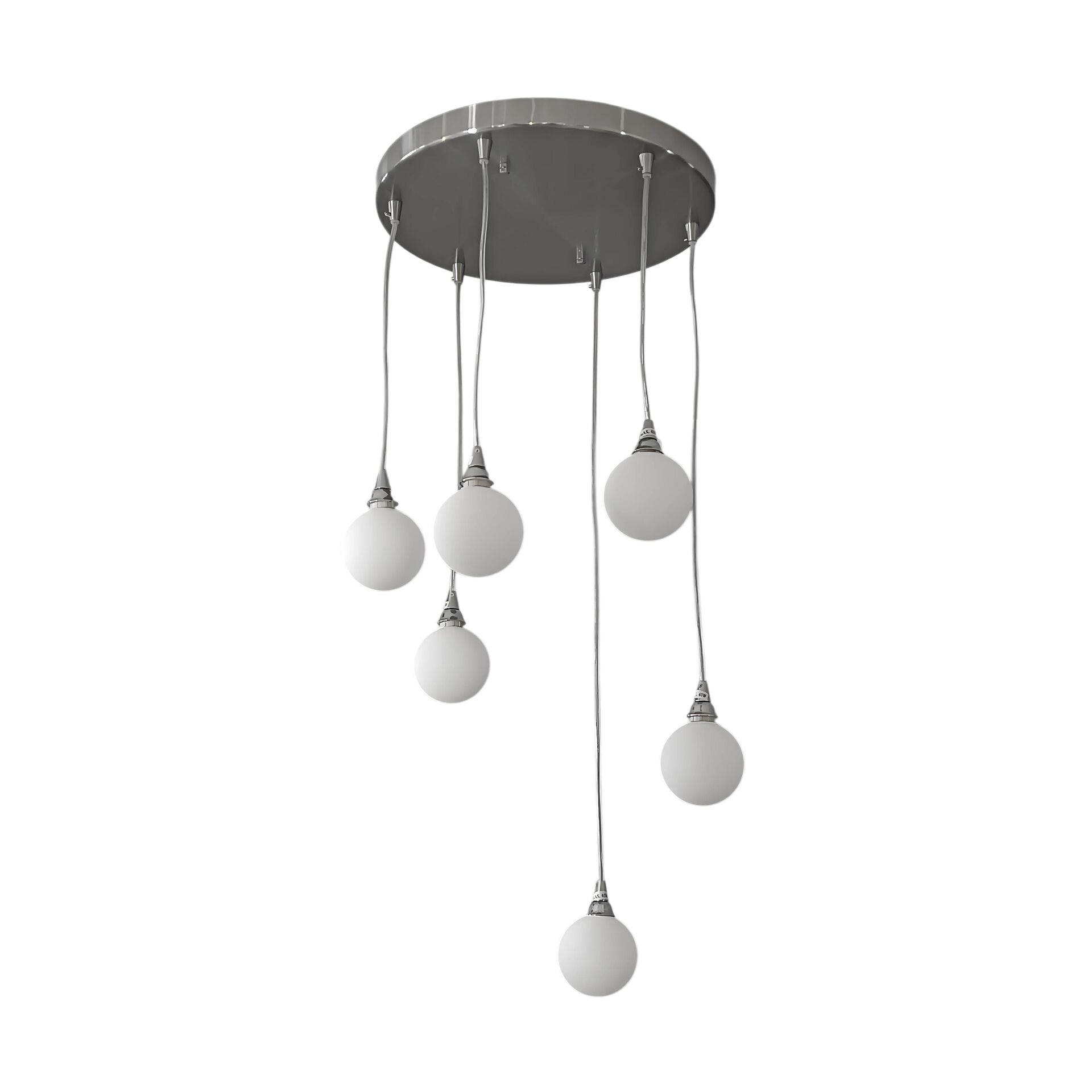 Nela 6 Başlıklı Glop Krom Sarkıt Avize