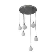 Nela 6 Başlıklı Glop Krom Sarkıt Avize