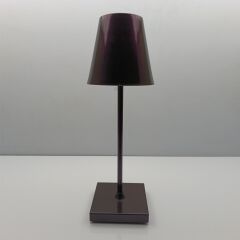 Konik Şapka Masa Lambası Şarjlı Metal Mor