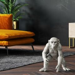 Playing Ape Silver Dekoratif Obje 50cm