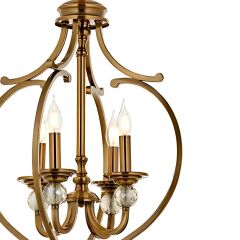 Nordi 4 Kollu Eskitme Gold Sarkıt Avize