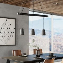 Tre Siyah Beton Yemek Odası Sarkıt