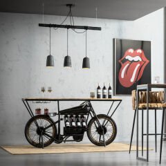 Tre Siyah Beton Yemek Odası Sarkıt