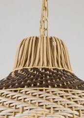 El Dokuması Rattan Sarkıt Avize Kahverengi - 1571