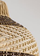 El Dokuması Rattan Sarkıt Avize Kahverengi - 1571