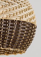 El Dokuması Rattan Sarkıt Avize Kahverengi - 1571