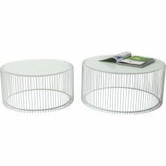 Wire Beyaz 2'li Sehpa