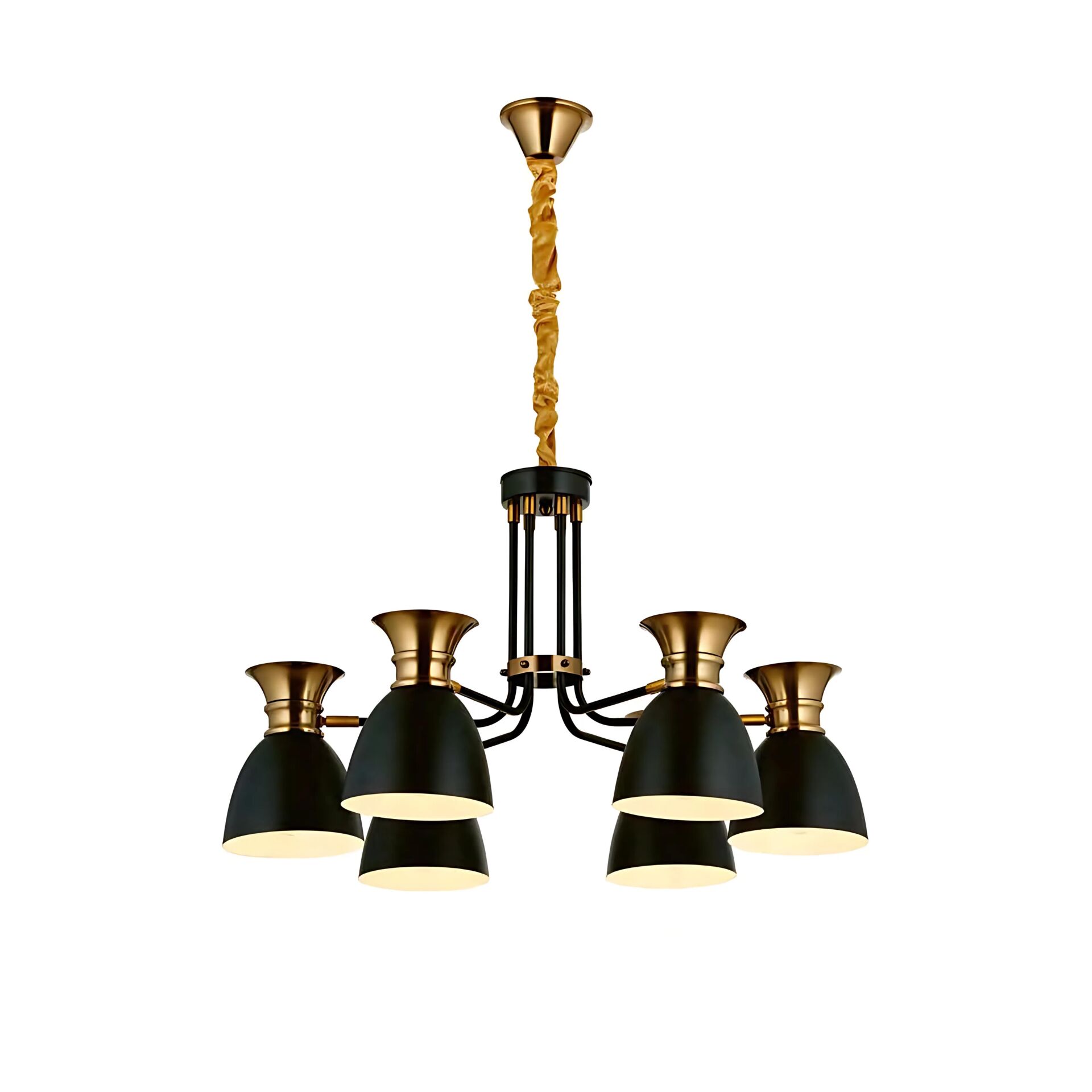 Declan 6 Kollu Siyah Avize