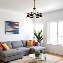 Declan 6 Kollu Siyah Avize