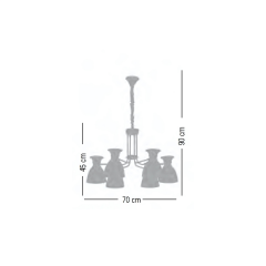 Declan 6 Kollu Siyah Avize