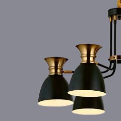 Declan 6 Kollu Siyah Avize