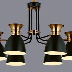 Declan 6 Kollu Siyah Avize