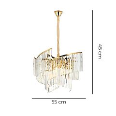 Duvan Gold Cam Sarkıt Avize