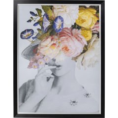 Flower Lady Pastel Çerçeveli Tablo