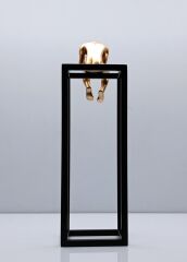 Düşünen Adam Biblo Mıknatıslı Metal Tabla Siyah/Gold 38 Cm