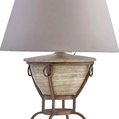 Metal Gövde Abajur Eskitme Boyalı Büyük