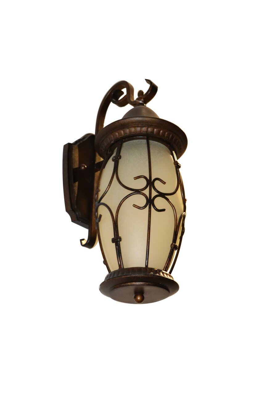 Metal Kafes Camlı Beyaz Aplik