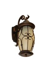 Metal Kafes Camlı Beyaz Aplik