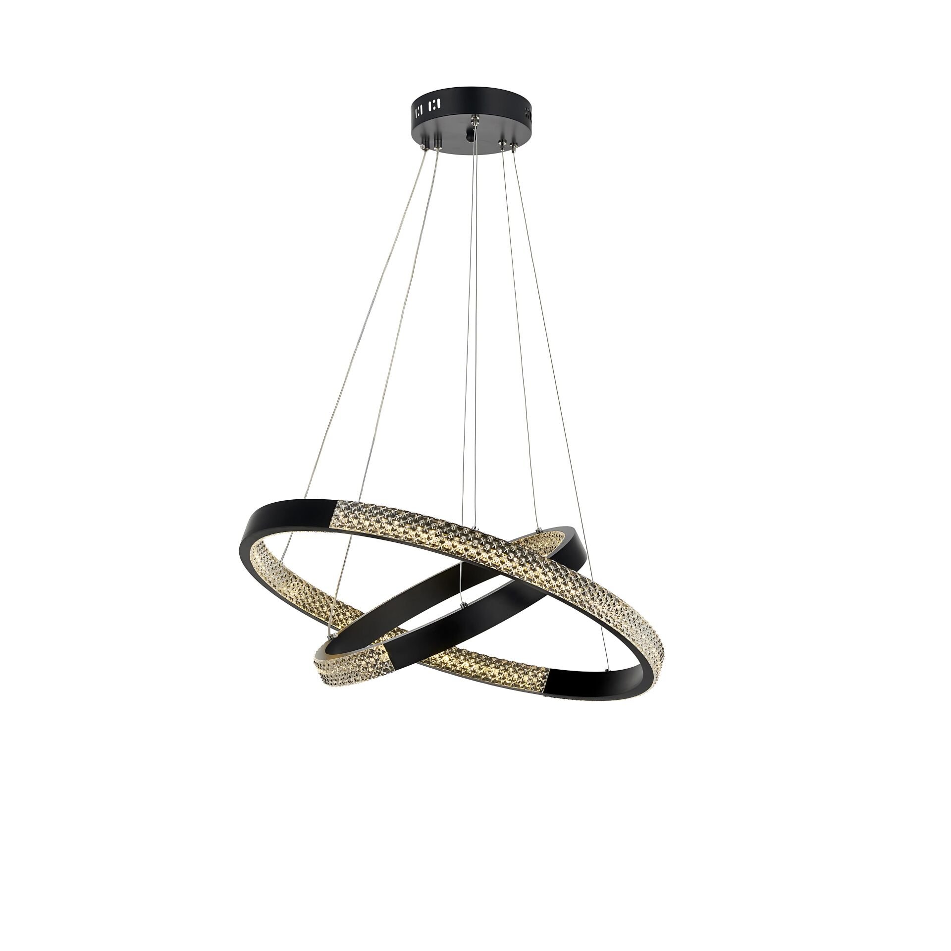 Faye 3 Işık Seviyeli LED Siyah Sarkıt Avize