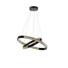 Faye 3 Işık Seviyeli LED Siyah Sarkıt Avize