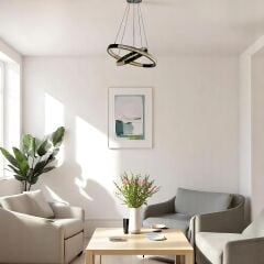 Faye 3 Işık Seviyeli LED Siyah Sarkıt Avize