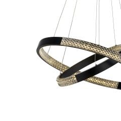 Faye 3 Işık Seviyeli LED Siyah Sarkıt Avize