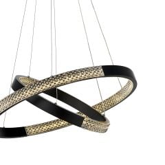 Faye 3 Işık Seviyeli LED Siyah Sarkıt Avize