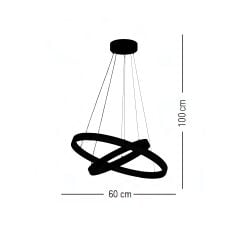 Faye 3 Işık Seviyeli LED Siyah Sarkıt Avize