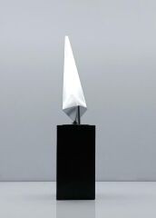 Origami Kuş Biblo Mermer Kaideli Çelik Siyah 46 Cm