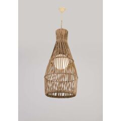 El Dokuması Rattan Sarkıt Avize - 1582