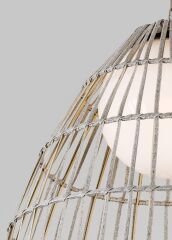 El Dokuması Rattan Sarkıt Avize Krem