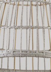 El Dokuması Rattan Sarkıt Avize Krem