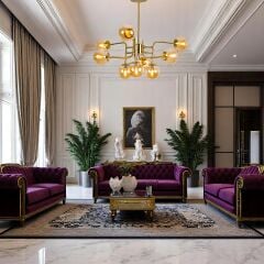 Chiaro 9 Kollu Glop Gold Avize