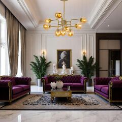 Chiaro 9 Kollu Glop Gold Avize