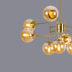 Chiaro 9 Kollu Glop Gold Avize