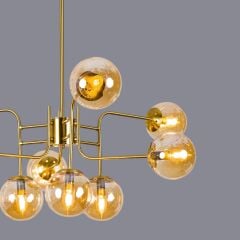 Chiaro 9 Kollu Glop Gold Avize