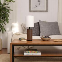 Bowen Deri Kaplama Kahverengi Abajur