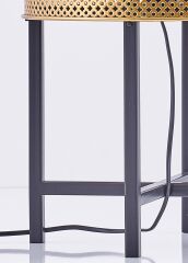 Silindir Dekor Abajur Kısa Gold/Siyah