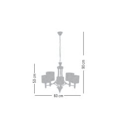 Celestia 5 Kollu Eskitme Gold Avize