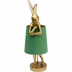 Animal Rabbit Gold Green Çelik Masa Lambası
