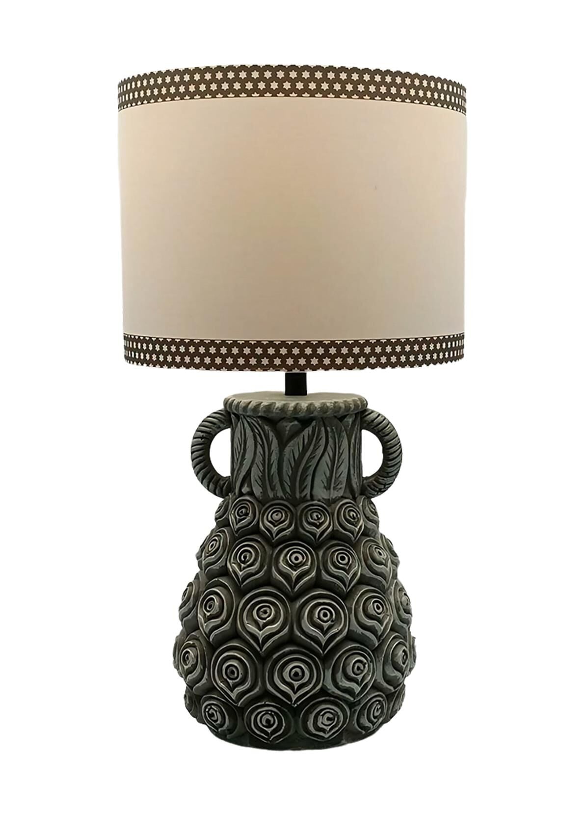 Jungle Polyester Abajur Koyu Yeşil / Krem