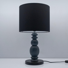 Dark Forest Rustik Ahşap Abajur Lacivert