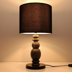 Dark Forest Rustik Ahşap Abajur Lacivert